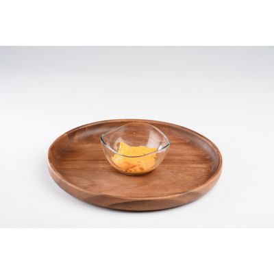 Savory Round Chip & Dip Set w/Glass Dip Dish