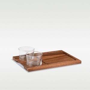 2-Pce Lounge Rectangular Dip Plate Set with Glass Pots