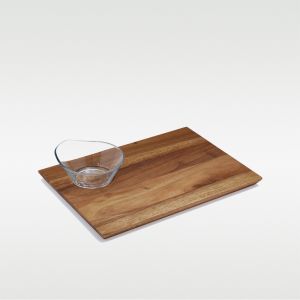 Bistro Medium Rectangular Dip Plate Set with Glass Dip Dish