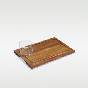 Lounge Small Rectangular Dip Plate Set with Glass Pots